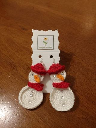 Orecchini pupazzi di neve - fatti a mano