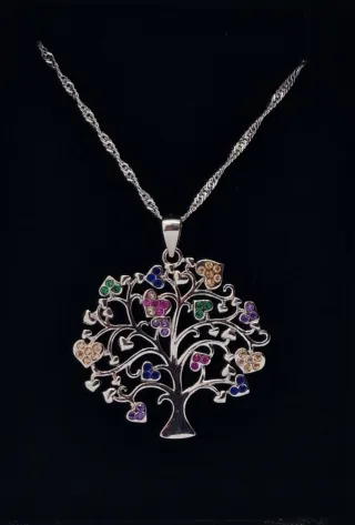 Colgante Árbol de la Vida Plata Ley Corazones