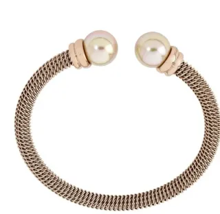 Pulsera rígida con perlas