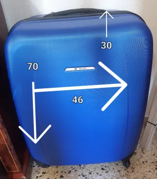 Maleta familiar TRAVEL azul aluminio 70x46x30