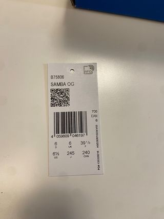 Adidas Samba Mujer T. 39 1/3