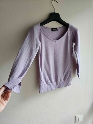 Maglia lana merino e cashmere viola