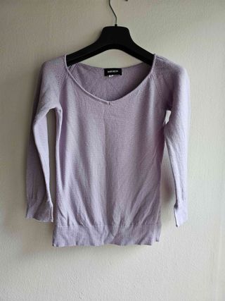 Maglia lana merino e cashmere viola
