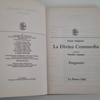 Dante Alighieri La divina commedia Purgatorio 1990