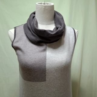 Vestido sin mangas cuello vuelto patchwork