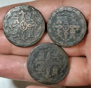 Lote monedas 8 maravedís Fernando VII.