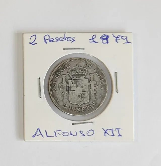 Monete 2 Pesetas Alfonso XIII 1879 MBC