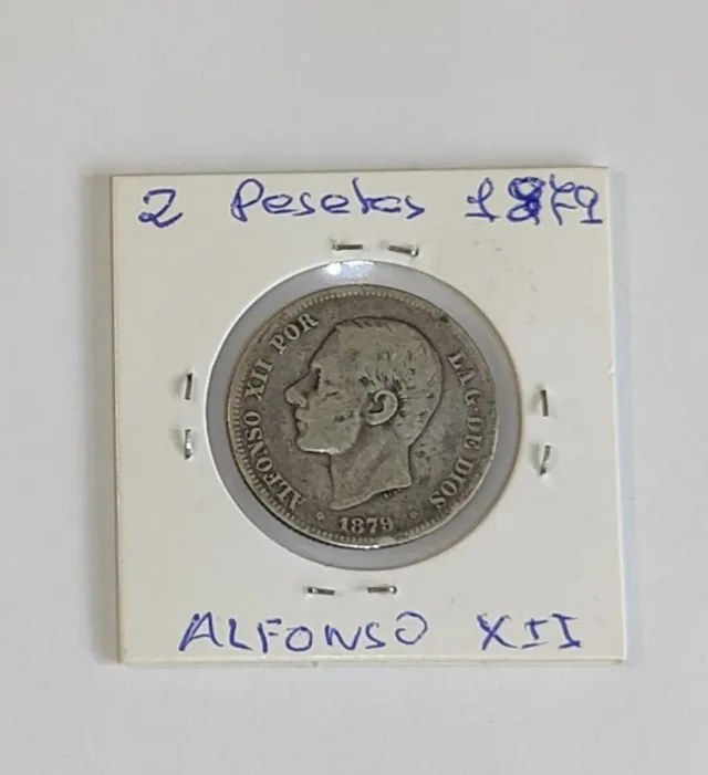 Monete 2 Pesetas Alfonso XIII 1879 MBC