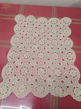 Centrino uncinetto cotone beige 55x43 cm