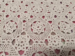 Centrino uncinetto cotone beige 55x43 cm