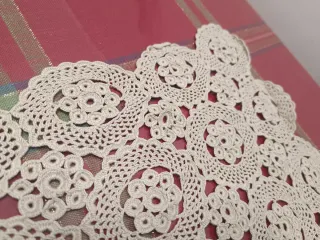 Centrino uncinetto cotone beige 55x43 cm