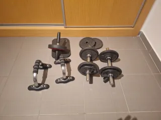 Kit Entrenamiento Gimnasio Mancuernas Rueda