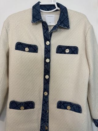 Chaqueta Sandro Beige y Azul