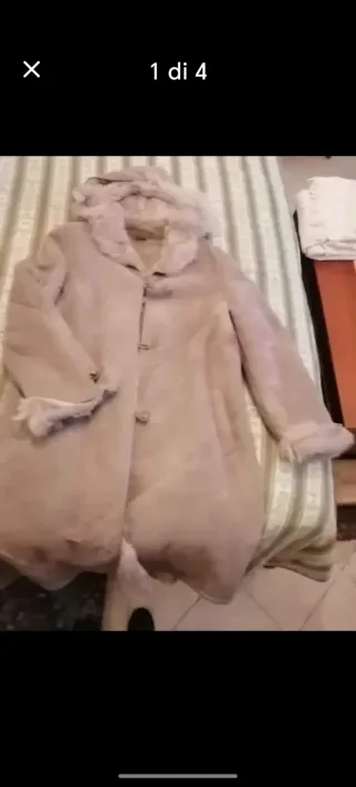 Shearling lungo donna beige