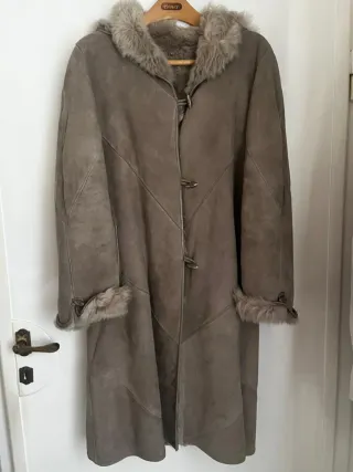 Shearling lungo donna beige