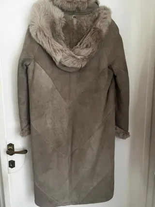 Shearling lungo donna beige