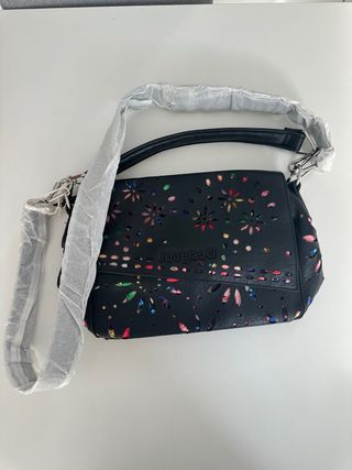 Bolso Desigual Negro con Flores Multicolor