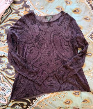 Ralph Lauren maglione paisley cashmere seta XL