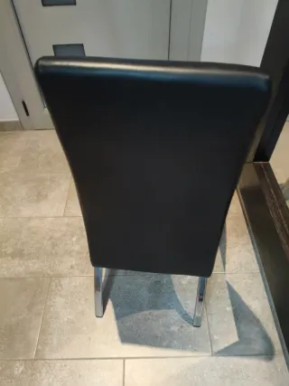 6 Sillas Comedor Piel Sintética Negra