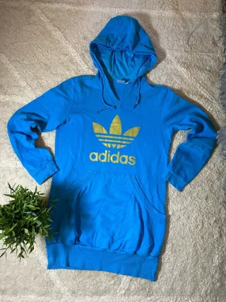 Sudadera Adidas Azul y Dorada Y2K
