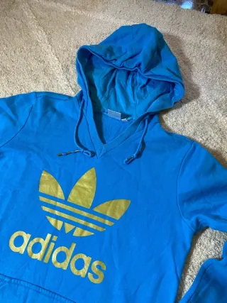 Sudadera Adidas Azul y Dorada Y2K