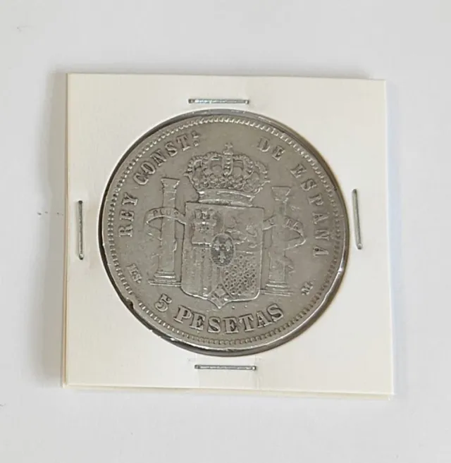 MONEDA 5 PESETAS ALFONSO XIII 1885 MBC