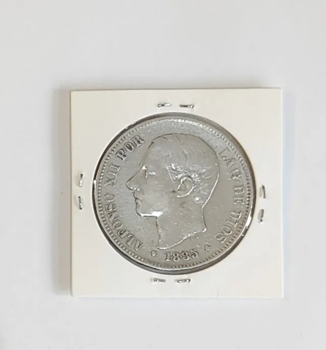 MONEDA 5 PESETAS ALFONSO XIII 1885 MBC