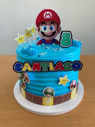 Topper Tarta Mario Bros Personalizado Nombre