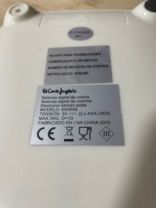 Báscula Cocina El Corte Inglés 5kg