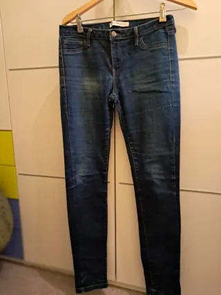 Pantalón tejano Mango chica azul