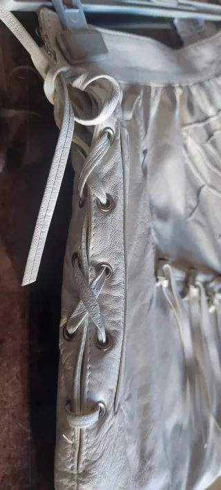 Gonna Coveri pelle beige