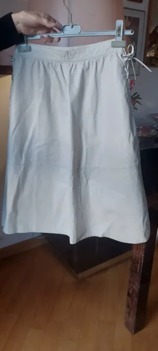 Gonna Coveri pelle beige