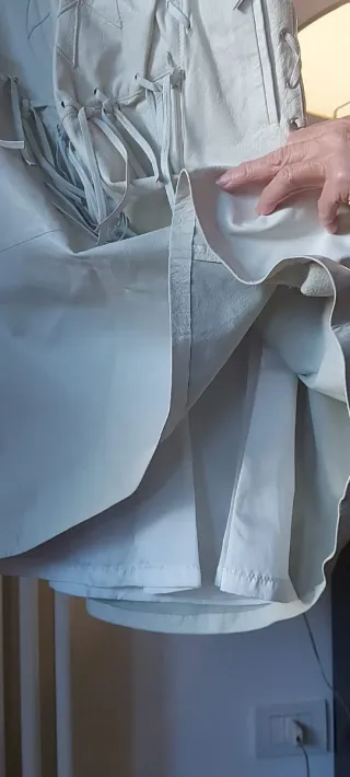 Gonna Coveri pelle beige