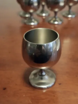 Calice liquore A.M.C acciaio set 6