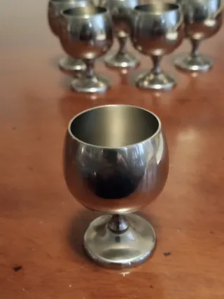 Calice liquore A.M.C acciaio set 6