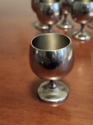 Calice liquore A.M.C acciaio set 6