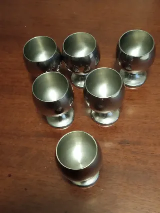 Calice liquore A.M.C acciaio set 6
