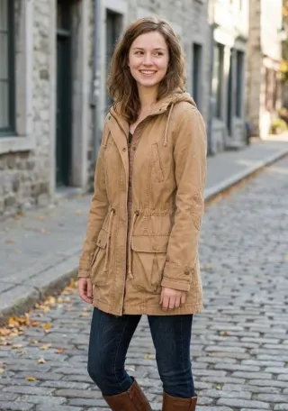 Chaqueta parka mostaza