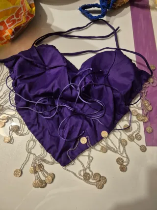 Top Danza Oriental Morado y Dorado