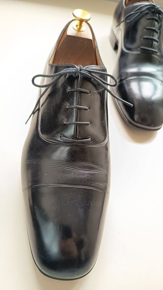 Scarpe Derby Pelle Blu N 43