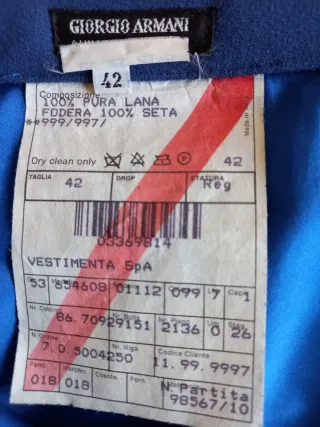 Gonna Giorgio Armani Tg 42 Lana Seta