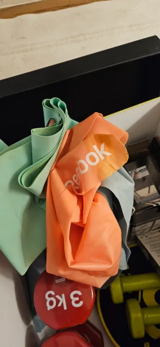 Pesas 3kg y Gomas Elásticas Domyos