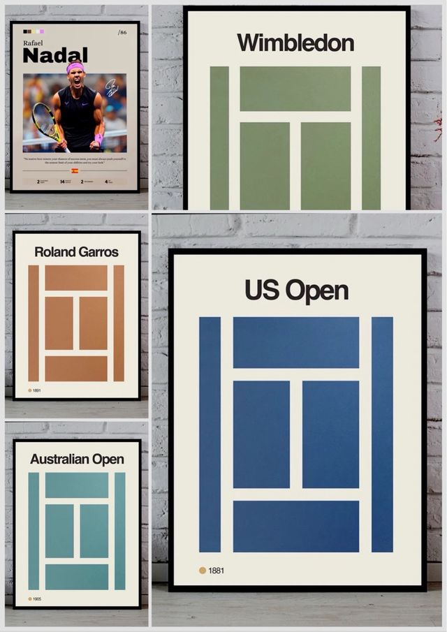 Lote 10 cuadros papel beige y verde