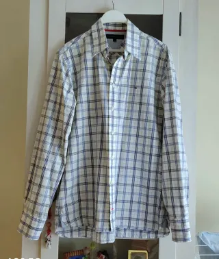 Camisa Tommy Hilfiger Cuadros Azul Talla M