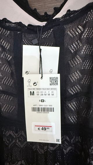 Vestido fiesta Zara negro encaje