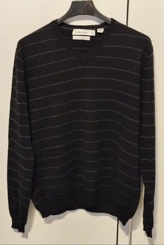 Maglione Calvin Klein Uomo Scollo V Nero