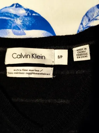 Maglione Calvin Klein Uomo Scollo V Nero