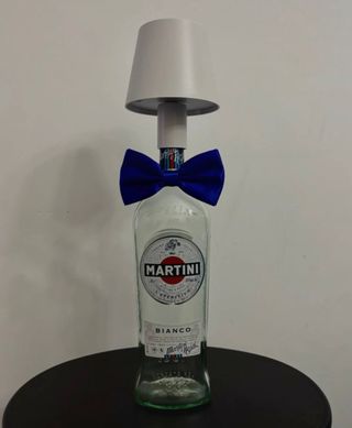 Lampada Martini Bianco con fiocco blu