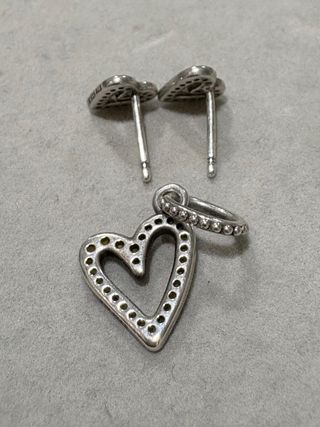 Conjunto Pandora Corazón Plata