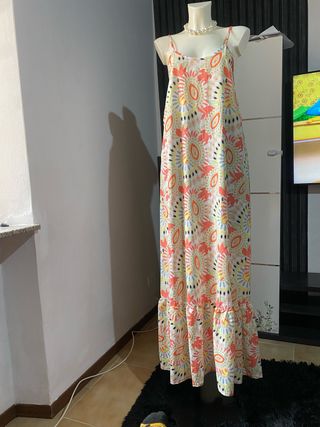 Abito lungo floreale donna taglia unica